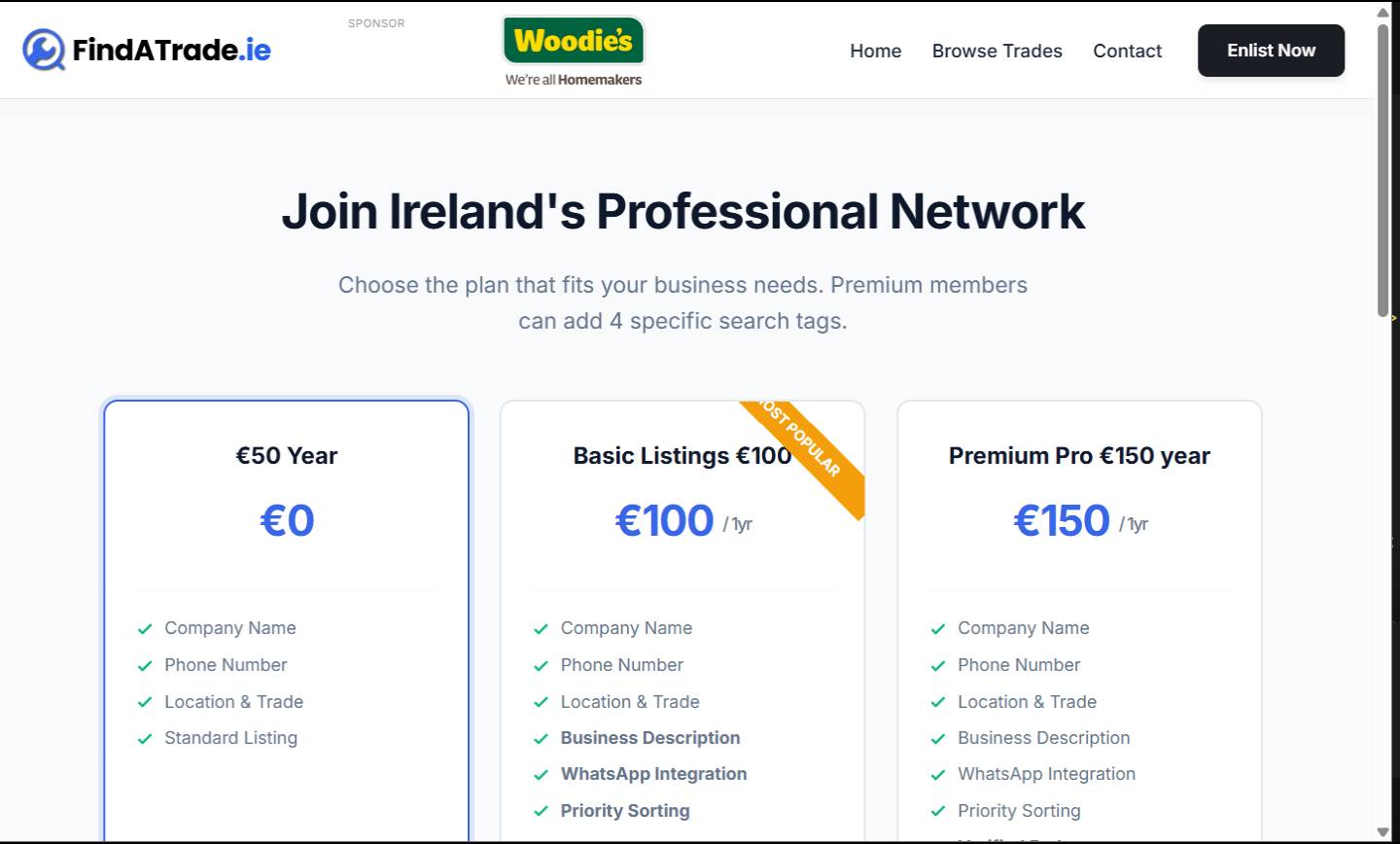 Findatrade.ie Preview 1
