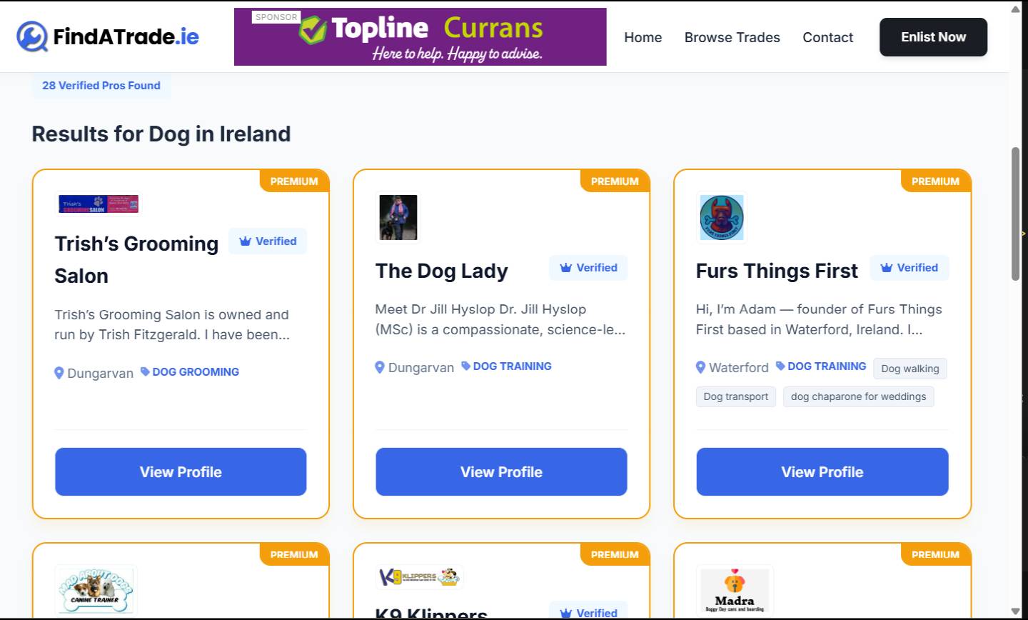Findatrade.ie Preview 5