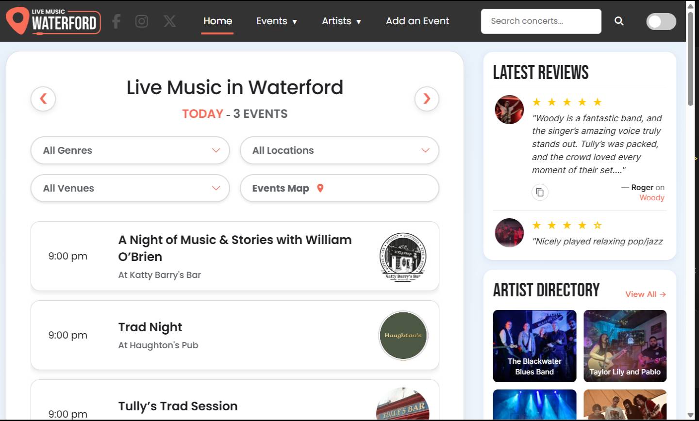 Livemusicwaterford.com Preview 1